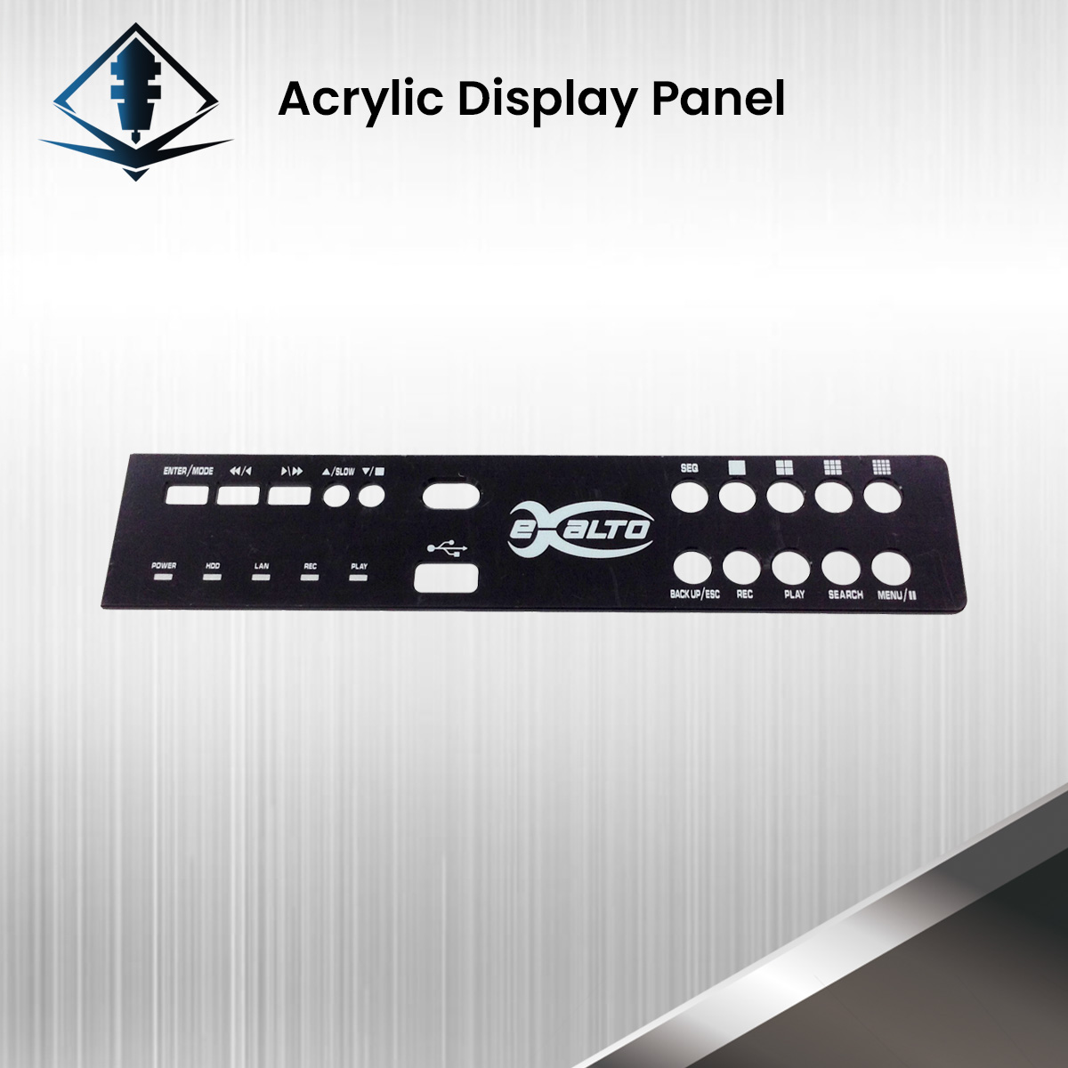 Printed acrylic equipment display panel